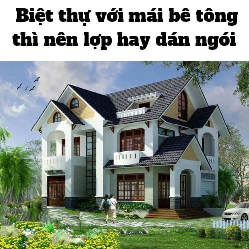 Biệt thự với mái bê tông