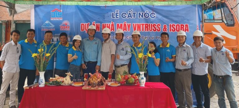 LỄ CẤT NÓC NHÀ MÁY SẢN XUẤT NGÓI LỢP NHÀ ISORA TẠI BÌNH DƯƠNG