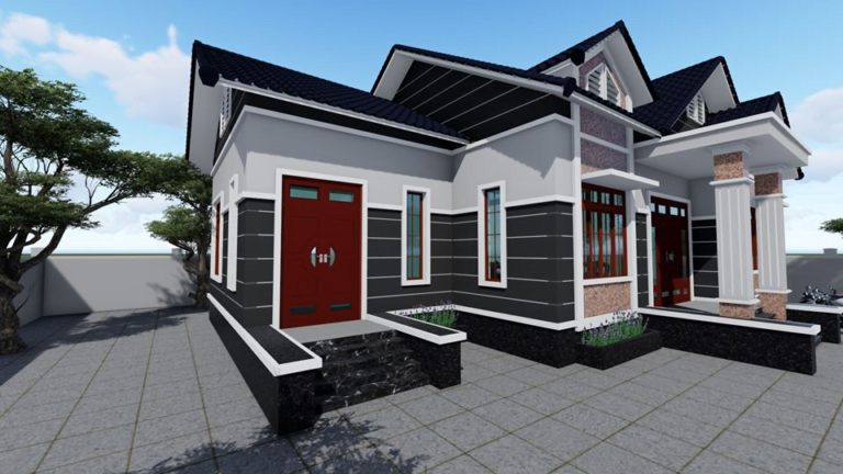 Ngói màu đen giúp ngôi nhà trở nên sang trọng hơn