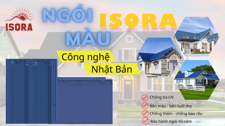 Ngói ISORA màu xanh dương cho ngôi nhà ấn tượng và nổi bật.