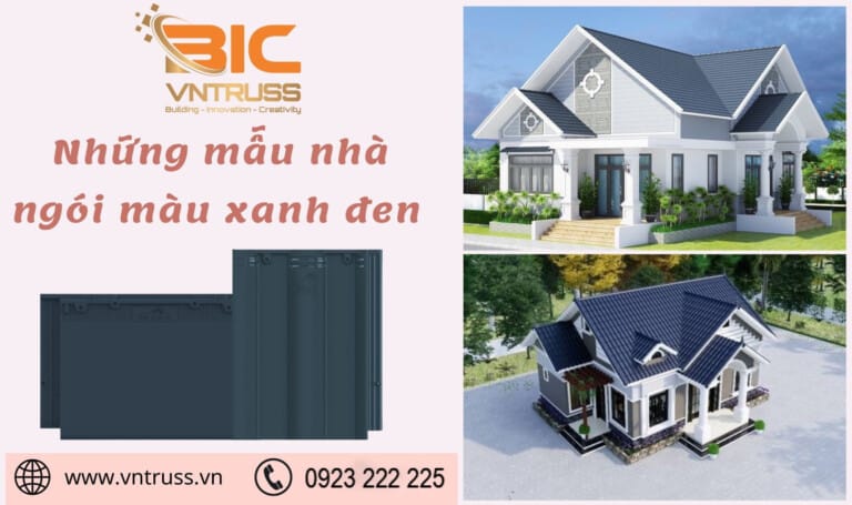 Những mẫu nhà lợp ngói màu xanh đen