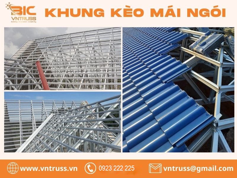 Khung kèo mái ngói thép nhẹ