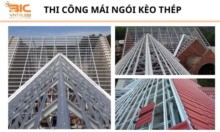 Thi công mái ngói kèo thép đúng chuẩn