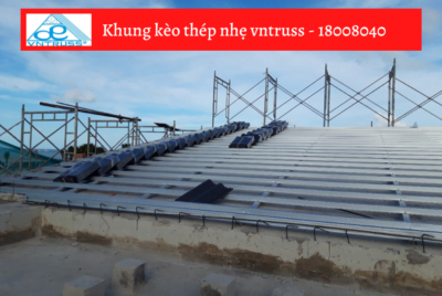 VNTRUSS Thi công khung kèo mái dự án NovaWord.