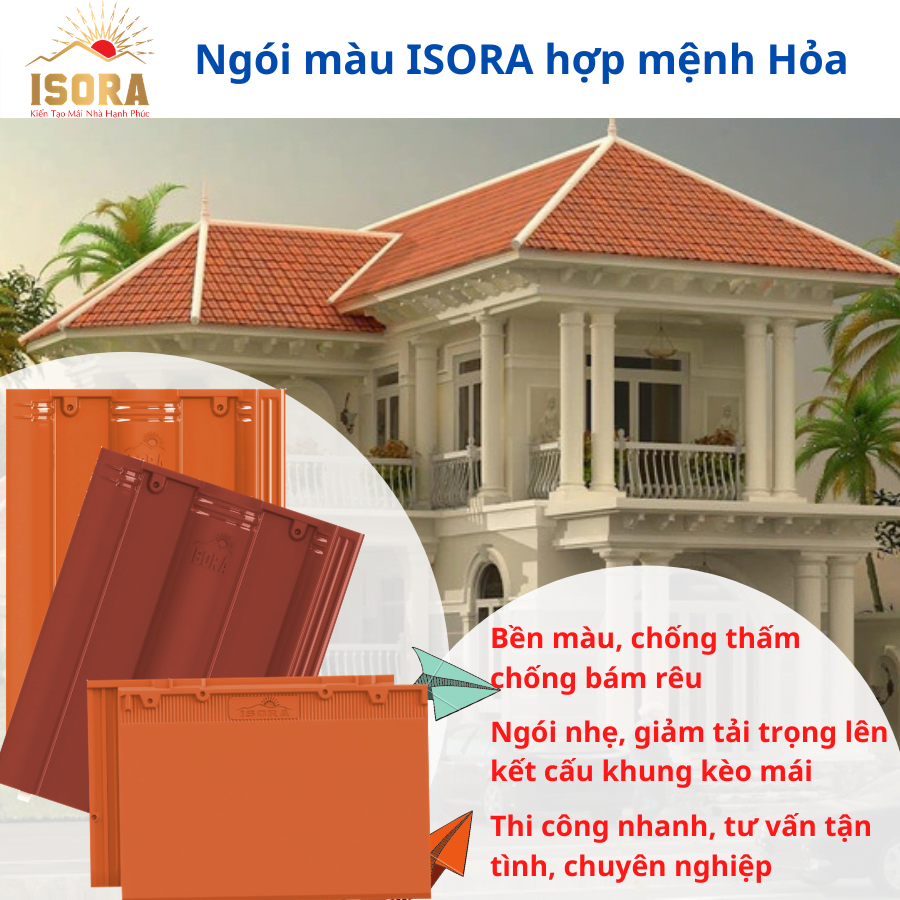ngói màu isora hợp mệnh hỏa