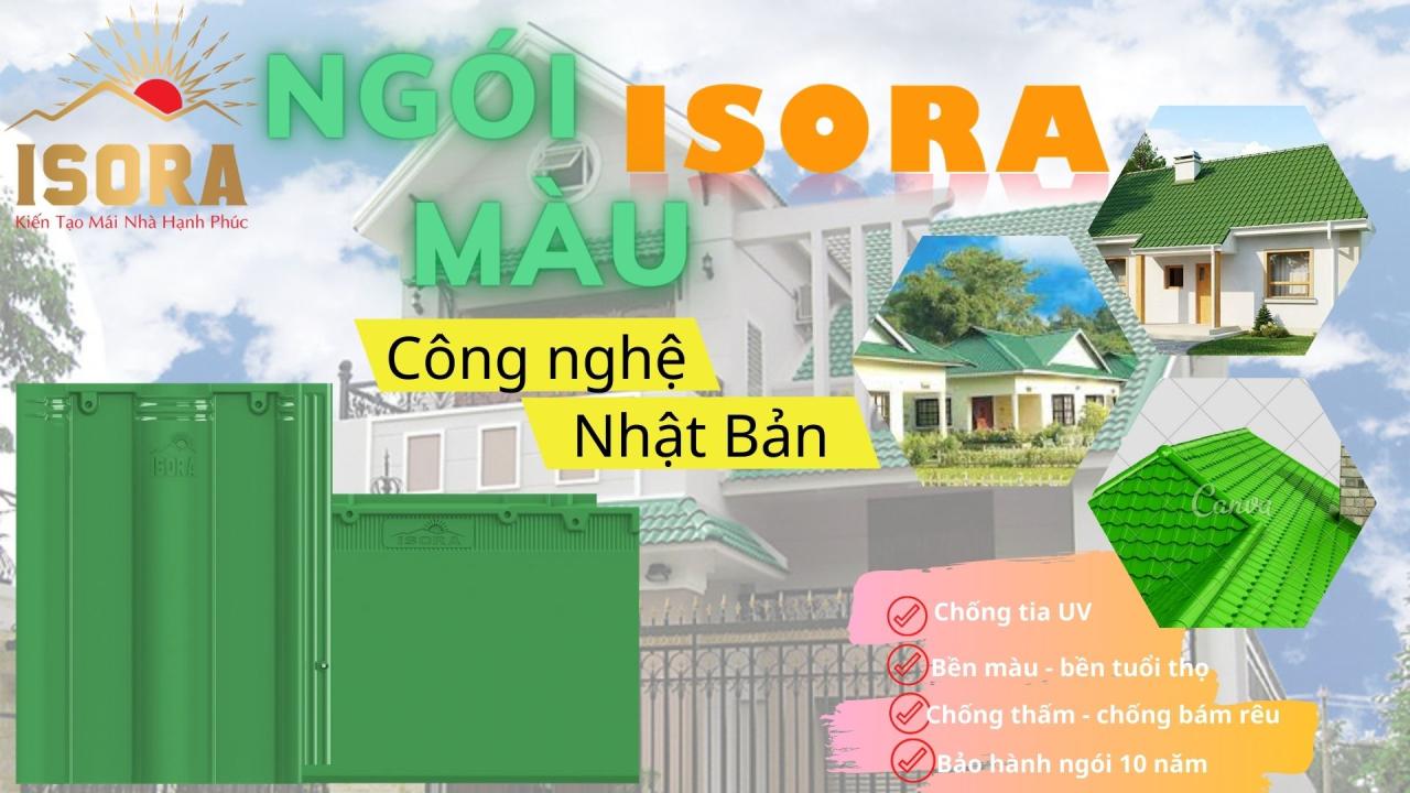 ngói lợp nhà isora màu xanh lá