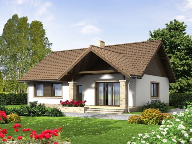 Mẫu 1 - Mẫu nhà cấp 4 nông thôn đẹp có sân vườn