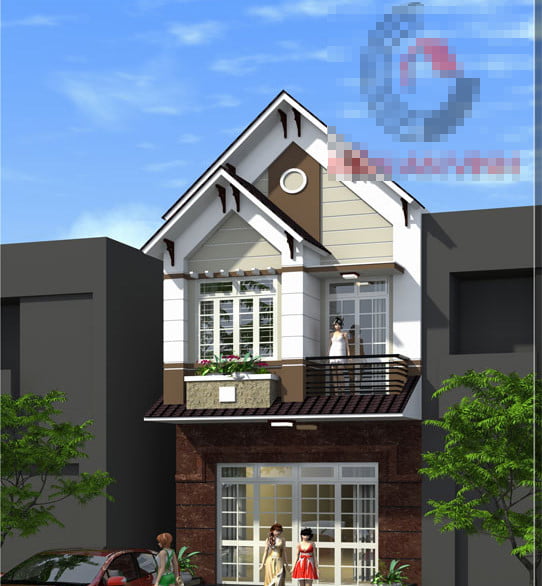 Ngôi nhà được thiết kế theo phong cách bán cổ điển với những đường nét sinh động. 