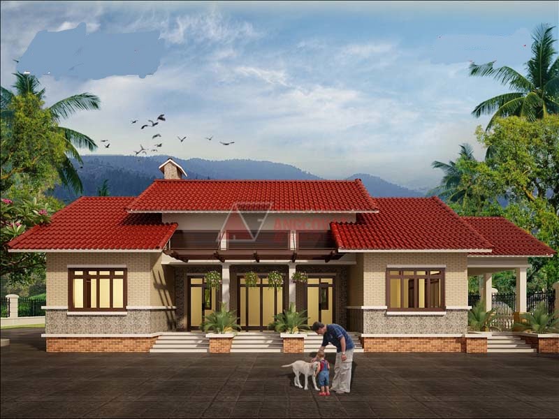 Hiện nay, nhiều gia đình xây mẫu nhà 3 gian nhưng đã có một số thay đổi trong thiết kế sân vườn. Trông hiện đại và đẹp hơn.