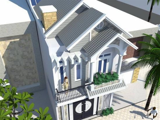 Thay vì chỉ làm 1 mái chữ A truyền thống, ngôi nhà này lại được thiết kế kiểu mái ngói kép trông đầy ấn tượng.