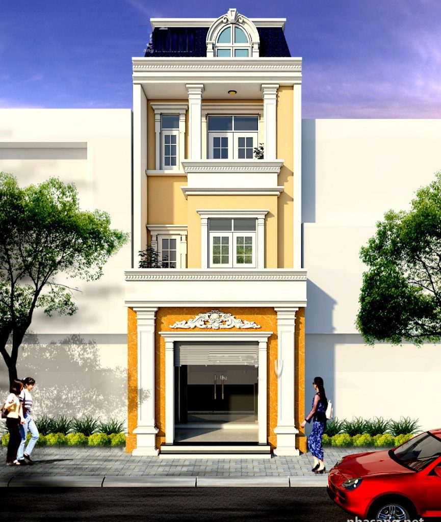Màu vàng nhẹ nhàng, thann thoát, tạo nên sự sang trọng cho mặ tiền ngôi nhà bạn