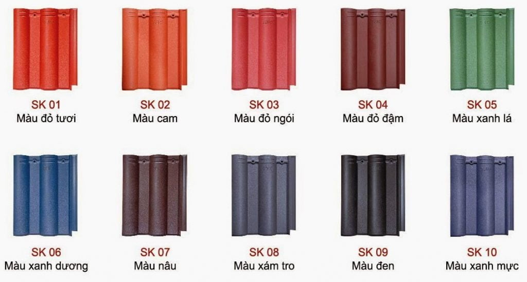 Mái ngói Thái đa dạng màu sắc