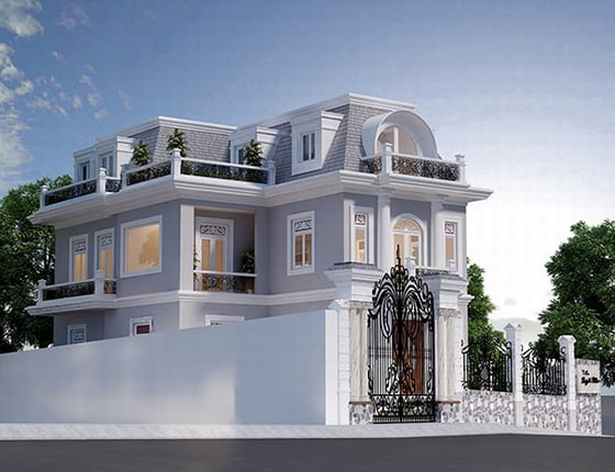 Biệt thự kiến trúc phong cách cổ điển của Pháp đẹp Biệt thự kiến trúc phong cách cổ điển của Pháp đẹp