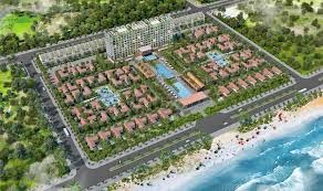 Kết cấu khung kèo thép nhẹ Vntruss 2 lớp và ngói thái Resort Rosa Alba sát biển Tuy Hòa