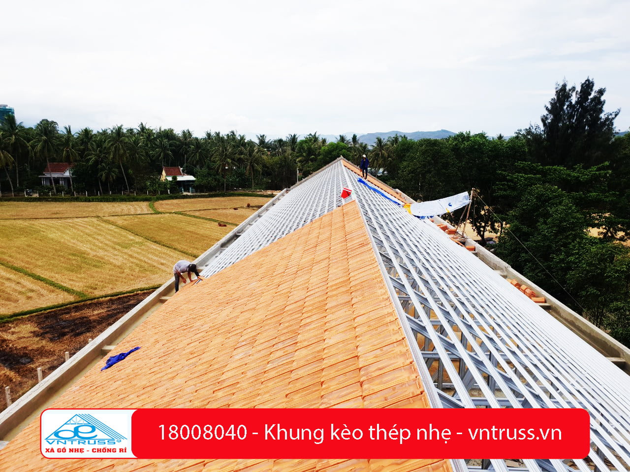 Trường Tam Quan Bắc Hoài Nhơn Bình Định Dùng Thép Mạ Hợp Kim Nhôm Kẽm VNTRUSS