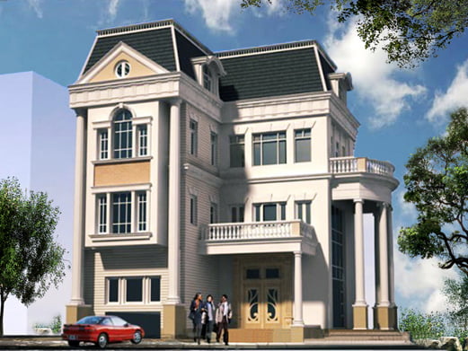 Biệt thự kiến trúc phong cách cổ điển của Pháp đẹp Biệt thự kiến trúc phong cách cổ điển của Pháp đẹp