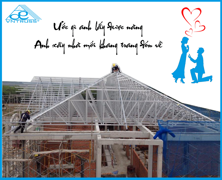 khung kèo mái nhà, xà gồ thép mạ, tổ ấm, xây nhà