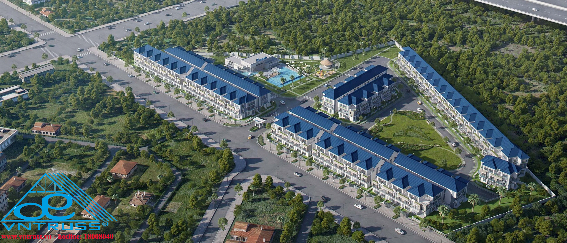 VÌ KÈO THÉP MẠ NHÔM KẼM VNTRUSS TRÊN MÁI NHÀ ĐỔ BÊ TÔNG LỢP NGÓI DỰ ÁN KIM PHÁT VÌ KÈO THÉP MẠ NHÔM KẼM VNTRUSS TRÊN MÁI NHÀ ĐỔ BÊ TÔNG LỢP NGÓI DỰ ÁN KIM PHÁT