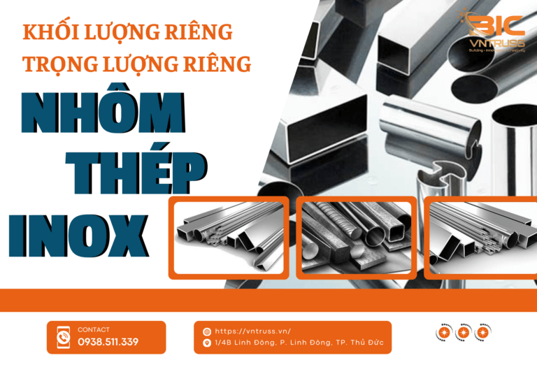 Khối lượng riêng, Trọng lượng riêng của Thép, Nhôm, Inox