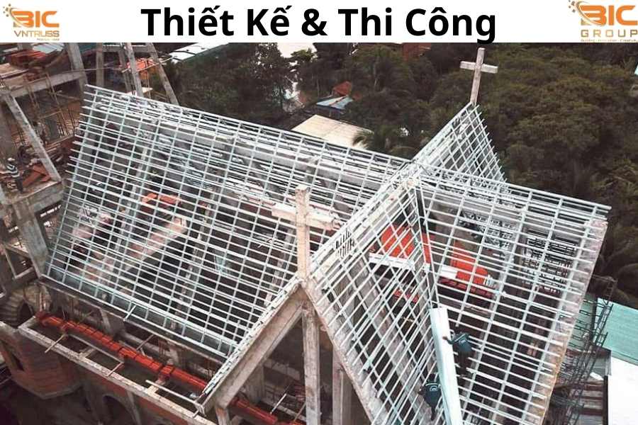 báo giá thi công mái ngói khung kèo thép nhẹ