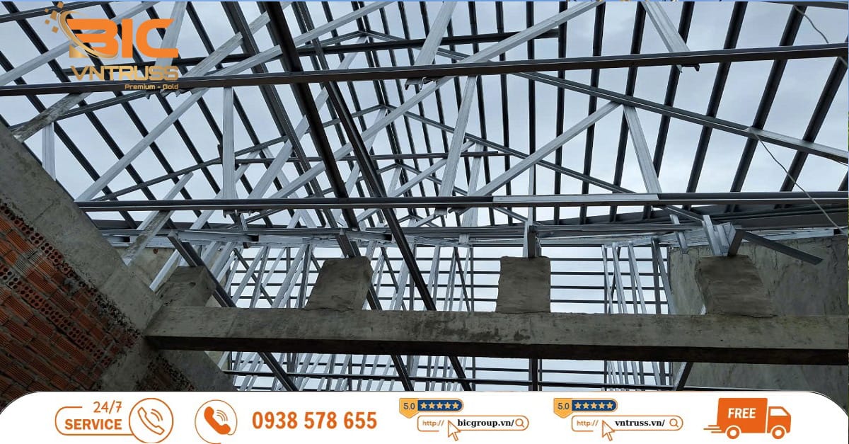 Các Loại Thép Nhẹ Thi Công Khung Kèo Mái Ngói Tại BIC VNTRUSS