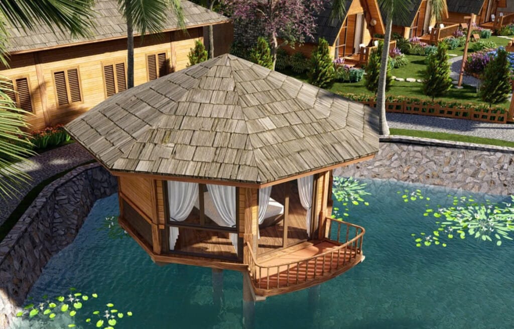 Khung thép nhà chồi được sử nhiều các công trình khu nghỉ dưỡng