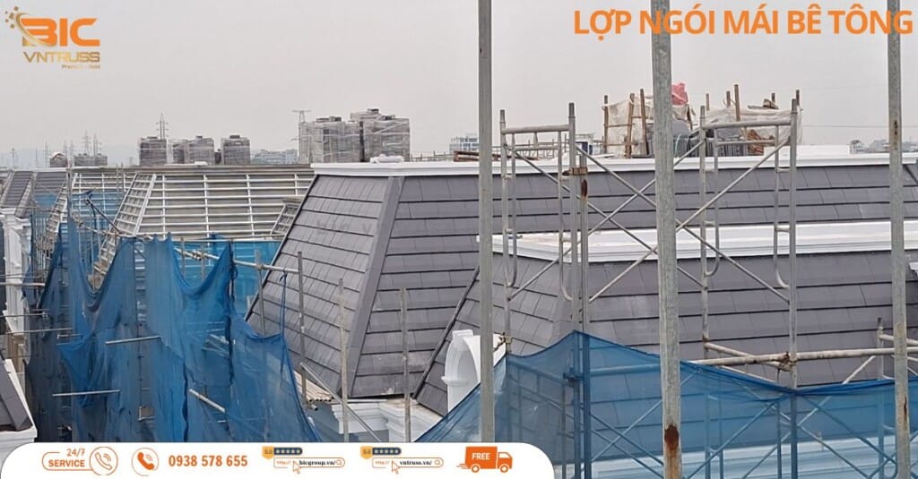 Cấu tạo của một mái bê tông lợp ngói