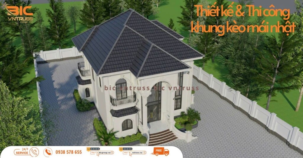 Thi công khung kèo mái Nhật