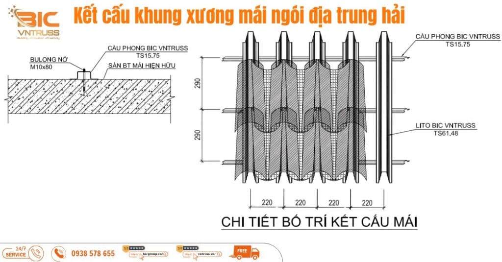 Tối ưu hóa kết cấu mái với khung kèo thép Vntruss