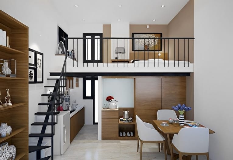 Nhà tiền chế cấp 4 có gác lửng