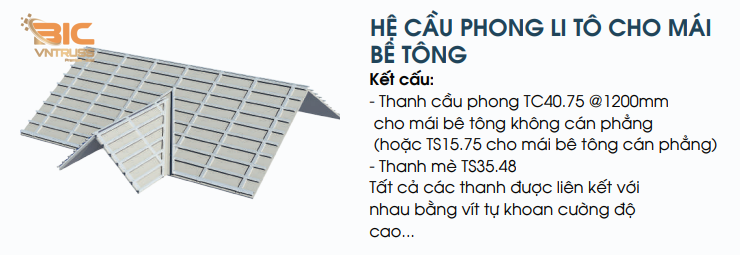 khung kèo Thép VNTRUSS cho mái bê tông