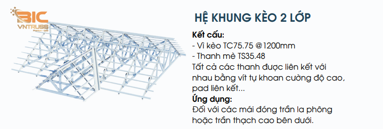 khung kèo Thép VNTRUSS 2 lớp